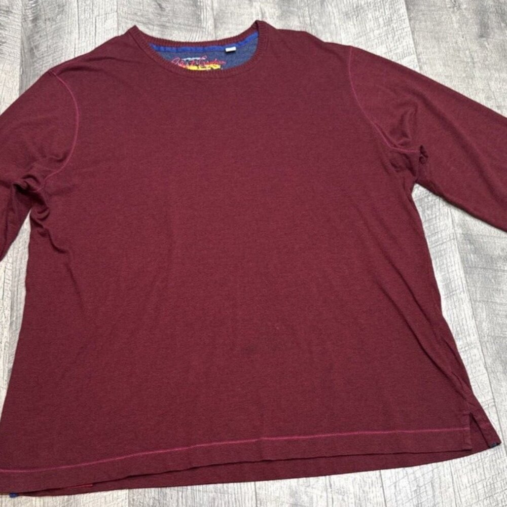 Robert Graham Mens Sweater 2XL Berry Lightweight Classic Modal Crew Knit Preppy